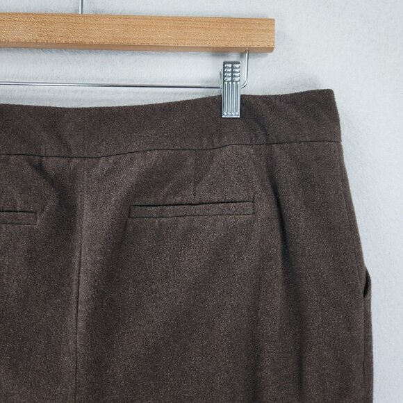 Calvin Klein Pants Womens 12 Brown Mid Rise Wide Leg Flat Front Classic Trousers - Picture 8 of 11